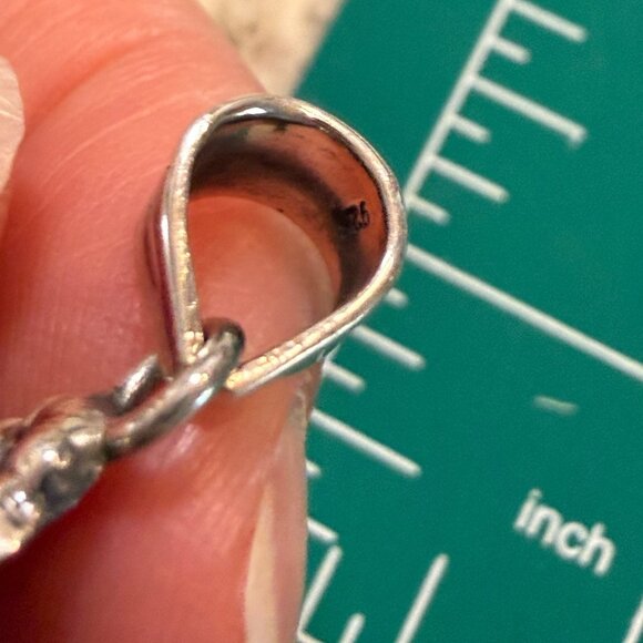 Lg Artisan Ornate Teardrop Lapis Lazuli Statement Pendant Sterling Silver Gift - Picture 7 of 8